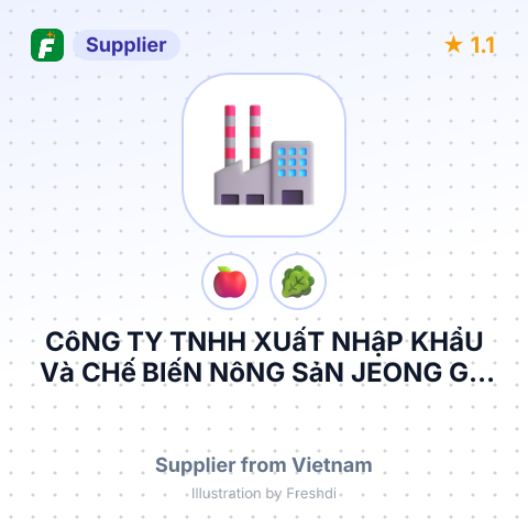 CôNG TY TNHH XUấT NHậP KHẩU Và CHế BIếN NôNG SảN JEONG GA CHAN – summary card, no photo uploaded yet