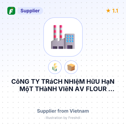 CôNG TY TRáCH NHIệM HữU HạN MộT THàNH VIêN AV FLOUR SOLUTIONS – summary card, no photo uploaded yet