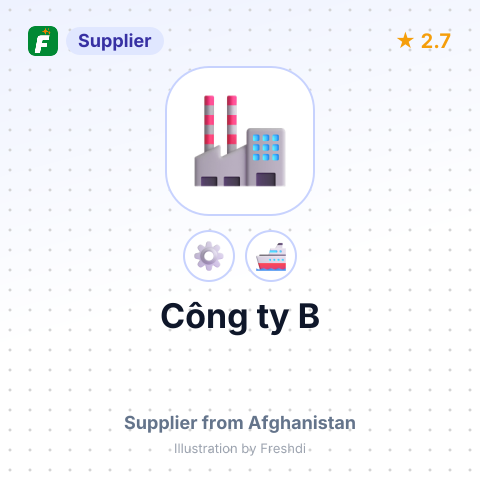 Công ty B – summary card, no photo uploaded yet