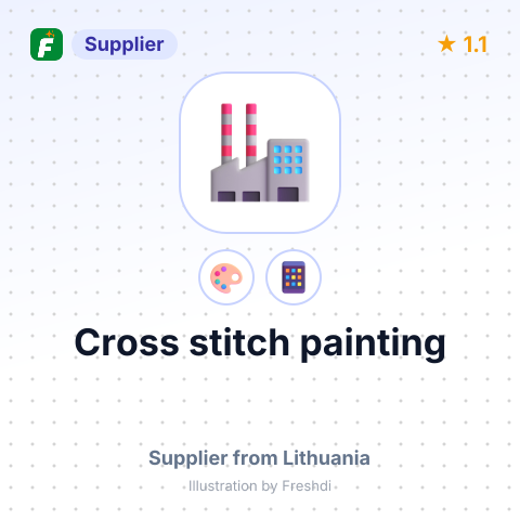 Cross stitch painting – summary card, no photo uploaded yet