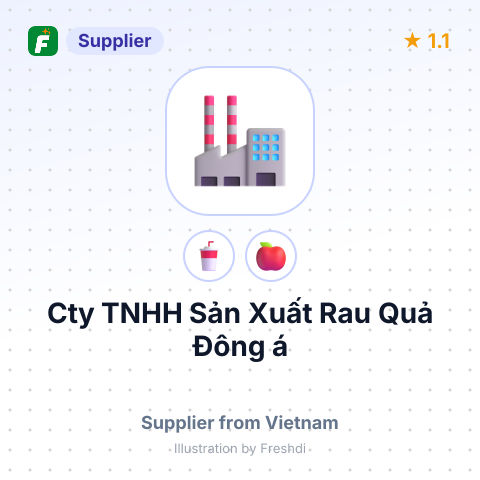 Cty TNHH Sản Xuất Rau Quả Đông á – summary card, no photo uploaded yet