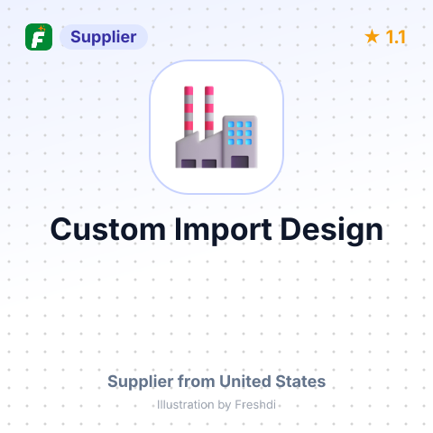 Custom Import Design – summary card, no photo uploaded yet