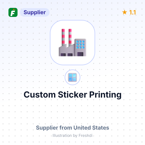 Custom Sticker Printing – summary card, no photo uploaded yet