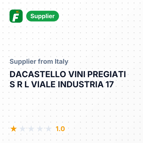 DACASTELLO VINI PREGIATI S R L VIALE INDUSTRIA 17 12051 ALBA CN ITALY – summary card, no photo uploaded yet