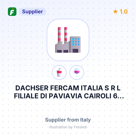 DACHSER FERCAM ITALIA S R L FILIALE DI PAVIAVIA CAIROLI 64 27030 OTTOBIANO P C METRO INTERNATIONAL SUPPL GMB ITAL – summary card, no photo uploaded yet