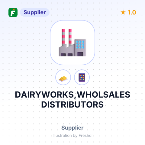 DAIRYWORKS,WHOLSALES DISTRIBUTORS – summary card, no photo uploaded yet