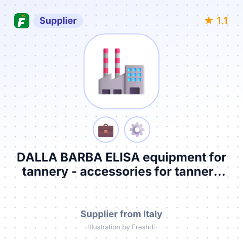 DALLA BARBA ELISA equipment for tannery - accessories for tannery and leather manufacturing – summary card, no photo uploaded yet