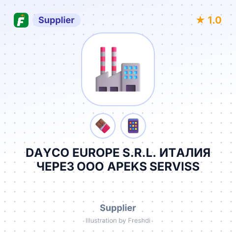 DAYCO EUROPE S.R.L. ИТАЛИЯ ЧЕРЕЗ ООО APEKS SERVISS – summary card, no photo uploaded yet