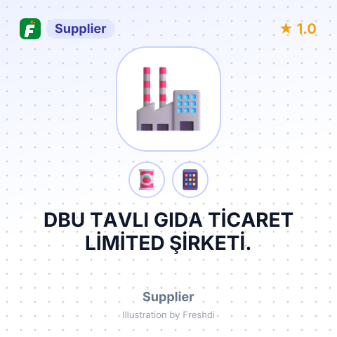 DBU TAVLI GIDA TİCARET LİMİTED ŞİRKETİ. – summary card, no photo uploaded yet