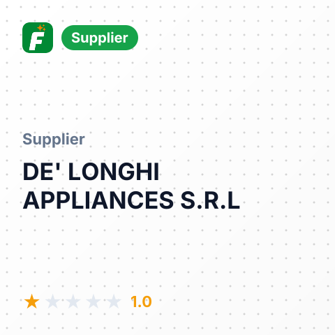 DE' LONGHI APPLIANCES S.R.L – summary card, no photo uploaded yet