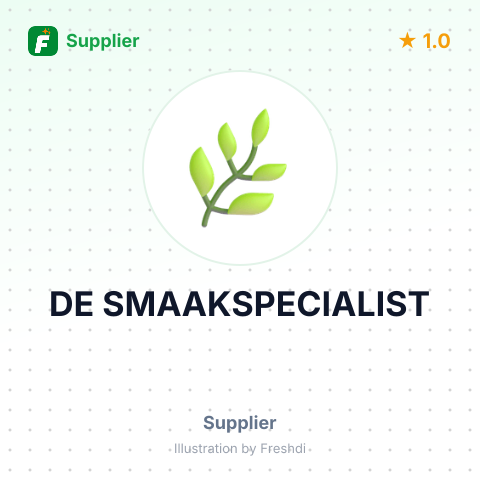 DE SMAAKSPECIALIST – summary card, no photo uploaded yet