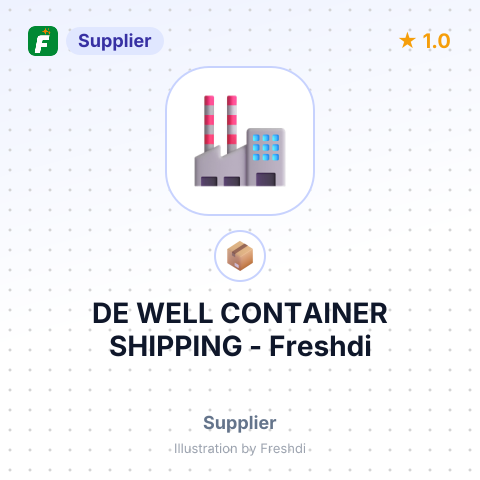 DE WELL CONTAINER SHIPPING – summary card, no photo uploaded yet