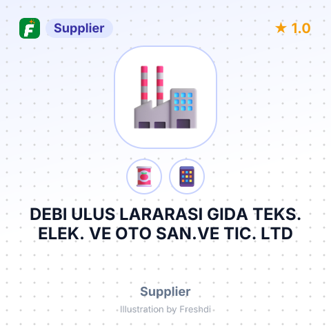 DEBI ULUS LARARASI GIDA TEKS. ELEK. VE OTO SAN.VE TIC. LTD – summary card, no photo uploaded yet