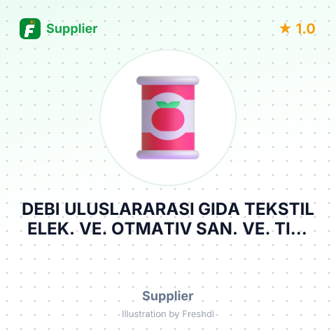 DEBI ULUSLARARASI GIDA TEKSTIL ELEK. VE. OTMATIV SAN. VE. TIC. LTD – summary card, no photo uploaded yet