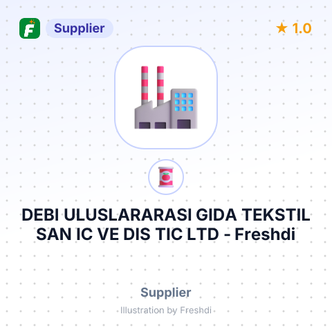 DEBI ULUSLARARASI GIDA TEKSTIL SAN IC VE DIS TIC LTD – summary card, no photo uploaded yet