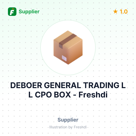 DEBOER GENERAL TRADING L L CPO BOX – summary card, no photo uploaded yet