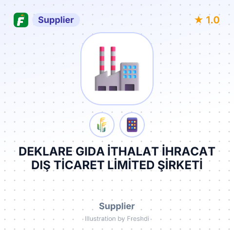 DEKLARE GIDA İTHALAT İHRACAT DIŞ TİCARET LİMİTED ŞİRKETİ – summary card, no photo uploaded yet