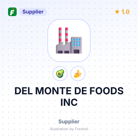 DEL MONTE DE FOODS INC – summary card, no photo uploaded yet