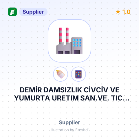 DEMİR DAMSIZLIK CİVCİV VE YUMURTA URETIM SAN.VE. TIC. A.S – summary card, no photo uploaded yet