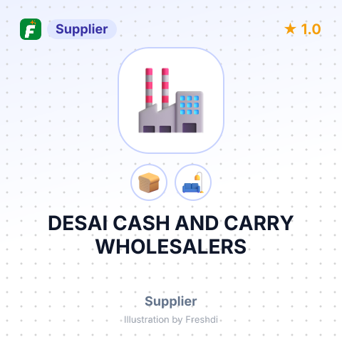 DESAI CASH AND CARRY WHOLESALERS – summary card, no photo uploaded yet