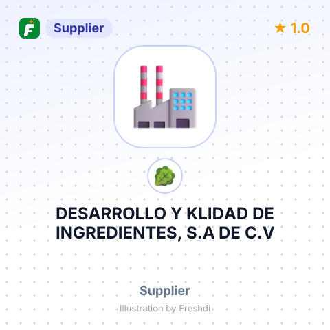 DESARROLLO Y KLIDAD DE INGREDIENTES, S.A DE C.V – summary card, no photo uploaded yet