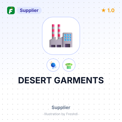 DESERT GARMENTS – summary card, no photo uploaded yet