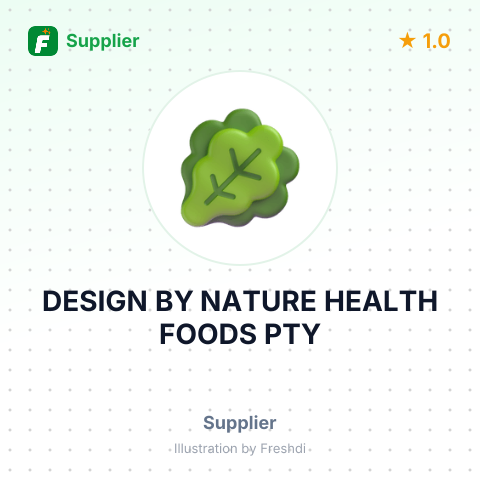 DESIGN BY NATURE HEALTH FOODS PTY – summary card, no photo uploaded yet