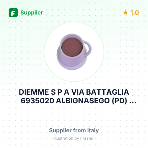 DIEMME S P A VIA BATTAGLIA 6935020 ALBIGNASEGO (PD) ITALIA – summary card, no photo uploaded yet