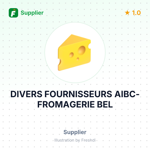 DIVERS FOURNISSEURS AIBC-FROMAGERIE BEL – summary card, no photo uploaded yet