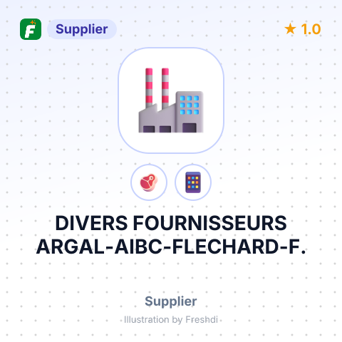 DIVERS FOURNISSEURS ARGAL-AIBC-FLECHARD-F. – summary card, no photo uploaded yet