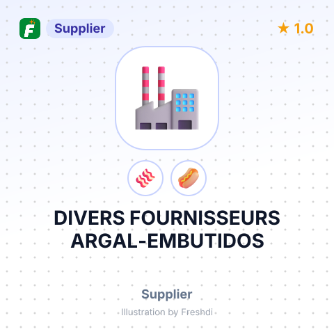 DIVERS FOURNISSEURS ARGAL-EMBUTIDOS – summary card, no photo uploaded yet