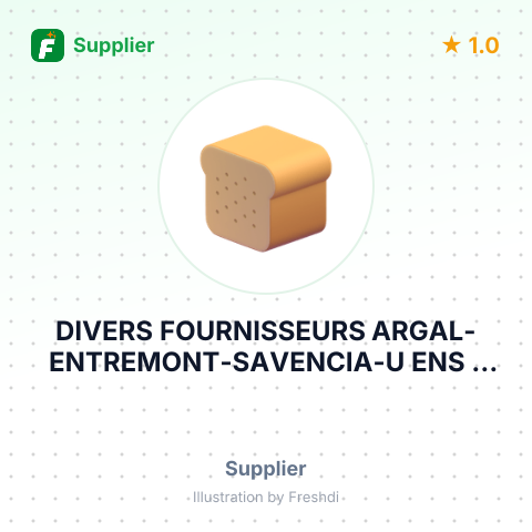 DIVERS FOURNISSEURS ARGAL-ENTREMONT-SAVENCIA-U ENS – summary card, no photo uploaded yet