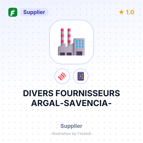 DIVERS FOURNISSEURS ARGAL-SAVENCIA- – summary card, no photo uploaded yet