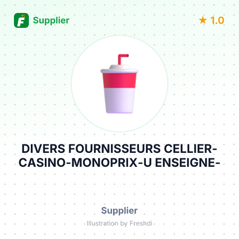 DIVERS FOURNISSEURS CELLIER-CASINO-MONOPRIX-U ENSEIGNE- – summary card, no photo uploaded yet