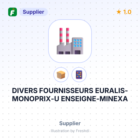 DIVERS FOURNISSEURS EURALIS-MONOPRIX-U ENSEIGNE-MINEXA – summary card, no photo uploaded yet