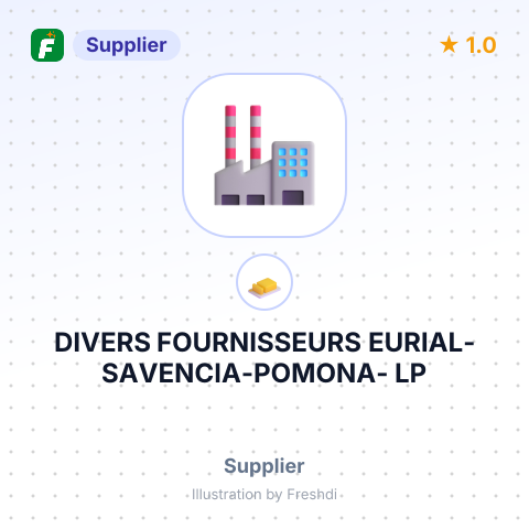 DIVERS FOURNISSEURS EURIAL-SAVENCIA-POMONA- LP – summary card, no photo uploaded yet
