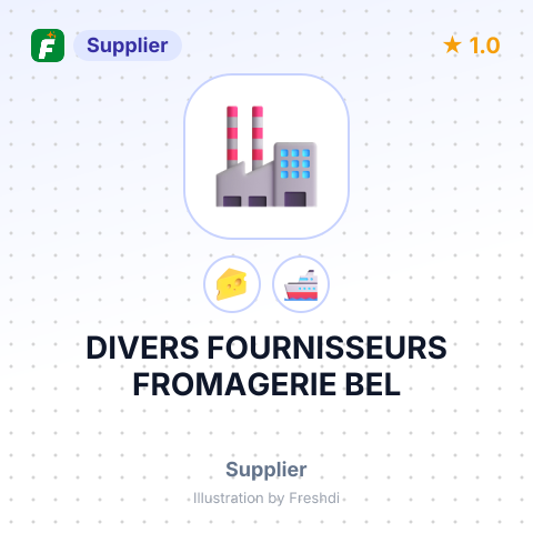 DIVERS FOURNISSEURS FROMAGERIE BEL – summary card, no photo uploaded yet