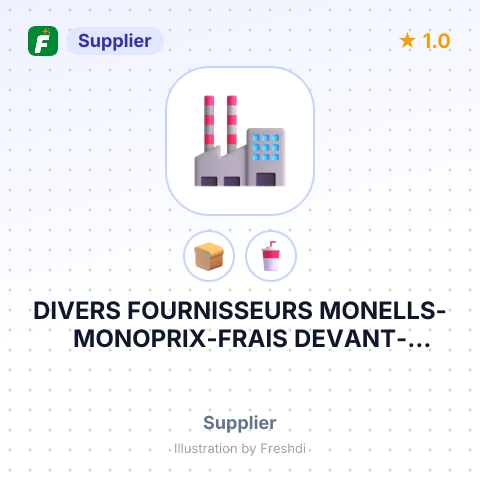 DIVERS FOURNISSEURS MONELLS-MONOPRIX-FRAIS DEVANT-POMONA-MIM-CASINO- – summary card, no photo uploaded yet