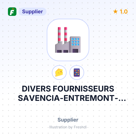 DIVERS FOURNISSEURS SAVENCIA-ENTREMONT-F.BEL – summary card, no photo uploaded yet