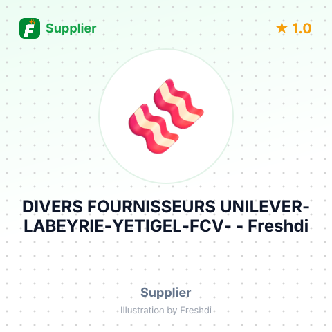 DIVERS FOURNISSEURS UNILEVER-LABEYRIE-YETIGEL-FCV- – summary card, no photo uploaded yet