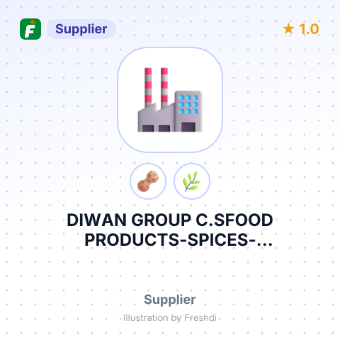 DIWAN GROUP C.SFOOD PRODUCTS-SPICES-NUTSBAABDAT INDUSTRIAL ZONE NEAR BESASNCONMOB – summary card, no photo uploaded yet