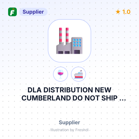 DLA DISTRIBUTION NEW CUMBERLAND DO NOT SHIP FREIGHT TO THIS ADDRESS NEW CUMBERLAND PA US – summary card, no photo uploaded yet