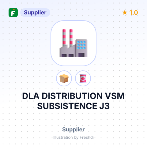 DLA DISTRIBUTION VSM SUBSISTENCE J3 – summary card, no photo uploaded yet