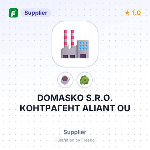 DOMASKO S.R.O. КОНТРАГЕНТ ALIANT OU – summary card, no photo uploaded yet