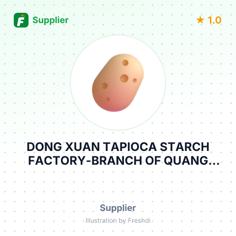 DONG XUAN TAPIOCA STARCH FACTORY-BRANCH OF QUANG NGAI AGRICULTURAL PRODUCTS AND FOODSTUFF JOINT STOCK COMPANY – summary card, no photo uploaded yet