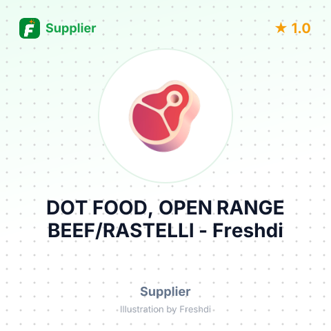DOT FOOD, OPEN RANGE BEEF/RASTELLI – summary card, no photo uploaded yet