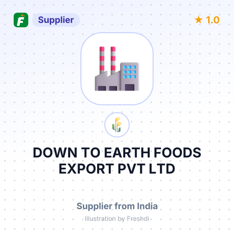 DOWN TO EARTH FOODS EXPORT PVT LTD – summary card, no photo uploaded yet