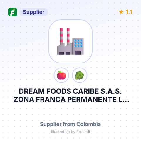 DREAM FOODS CARIBE S.A.S. ZONA FRANCA PERMANENTE LA CAYENA – summary card, no photo uploaded yet