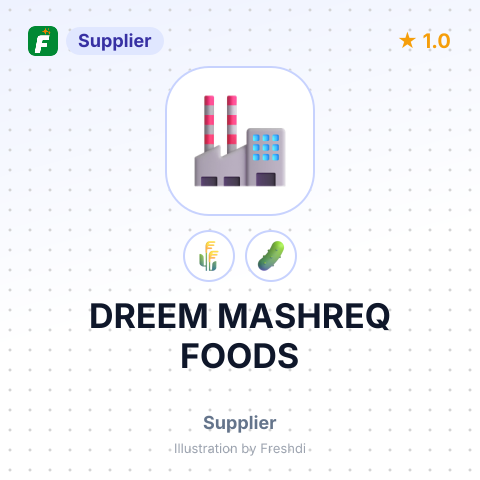 DREEM MASHREQ FOODS – summary card, no photo uploaded yet