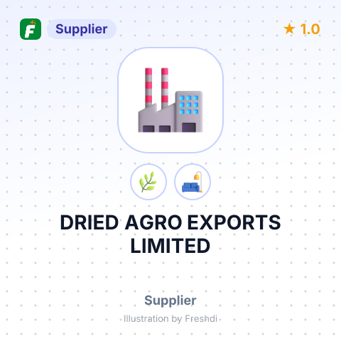 DRIED AGRO EXPORTS LIMITED – summary card, no photo uploaded yet